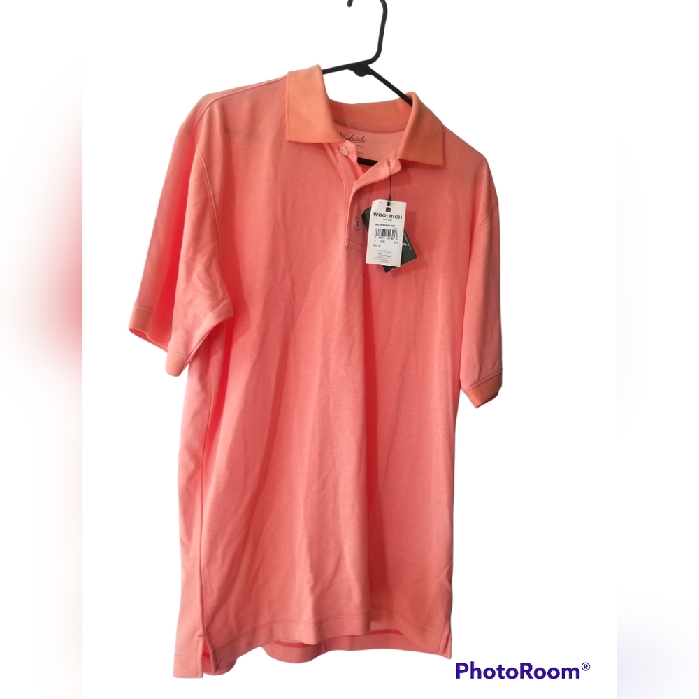 Woolrich Mens Polo Size Medium Peach